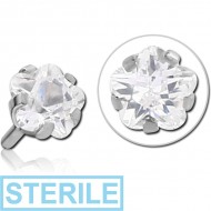 STERILE SURGICAL STEEL JEWELLED PUSH FIT ATTACHMENT FOR BIOFLEX INTERNAL LABRET - FLOWER