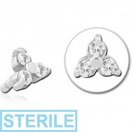 STERILE SURGICAL STEEL JEWELLED PUSH FIT ATTACHMENT FOR BIOFLEX INTERNAL LABRET