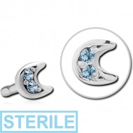 STERILE SURGICAL STEEL JEWELLED PUSH FIT ATTACHMENT FOR BIOFLEX INTERNAL LABRET - CRESCENT PRONGS