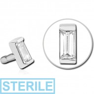 STERILE SURGICAL STEEL JEWELLED PUSH FIT ATTACHMENT FOR BIOFLEX INTERNAL LABRET - SQUARE