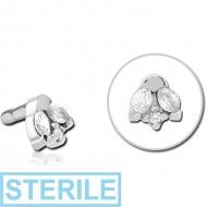 STERILE SURGICAL STEEL JEWELLED PUSH FIT ATTACHMENT FOR BIOFLEX INTERNAL LABRET