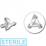 STERILE SURGICAL STEEL JEWELLED PUSH FIT ATTACHMENT FOR BIOFLEX INTERNAL LABRET - TRIANGLE
