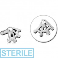 STERILE SURGICAL STEEL JEWELLED PUSH FIT ATTACHMENT FOR BIOFLEX INTERNAL LABRET - WEB