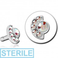 STERILE SURGICAL STEEL JEWELLED PUSH FIT ATTACHMENT FOR BIOFLEX INTERNAL LABRET - MOON AND STARS