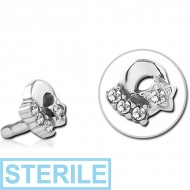 STERILE SURGICAL STEEL JEWELLED PUSH FIT ATTACHMENT FOR BIOFLEX INTERNAL LABRET - PLAIN MOON AND STARS