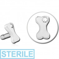 STERILE SURGICAL STEEL JEWELLED PUSH FIT ATTACHMENT FOR BIOFLEX INTERNAL LABRET - BONE