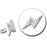 SURGICAL STEEL JEWELLED PUSH FIT ATTACHMENT FOR BIOFLEX INTERNAL LABRET - THUNDER