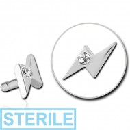 STERILE SURGICAL STEEL JEWELLED PUSH FIT ATTACHMENT FOR BIOFLEX INTERNAL LABRET - THUNDER