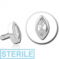 STERILE SURGICAL STEEL JEWELLED PUSH FIT ATTACHMENT FOR BIOFLEX INTERNAL LABRET