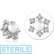 STERILE SURGICAL STEEL JEWELLED PUSH FIT ATTACHMENT FOR BIOFLEX INTERNAL LABRET