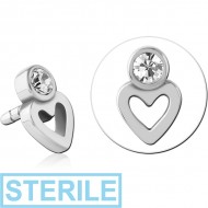 STERILE SURGICAL STEEL JEWELLED PUSH FIT ATTACHMENT FOR BIOFLEX INTERNAL LABRET