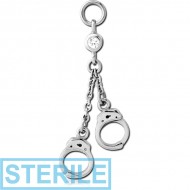 STERILE SURGICAL STEEL JEWELLED ATTACHMENT FOR INTIMATE PIERCING - HANDCUFF PIERCING
