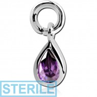 STERILE SURGICAL STEEL ATTACHMENT FOR INTIMATE PIERCING - PEAR PIERCING