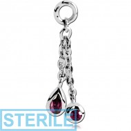 STERILE SURGICAL STEEL JEWELLED ATTACHMENT FOR INTIMATE PIERCING - PEAR AND BALL PIERCING