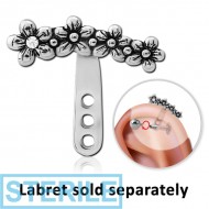 STERILE SURGICAL STEEL JEWELLED HELLIX WRAP - FLOWERS PIERCING