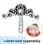 STERILE SURGICAL STEEL JEWELLED HELIX WRAP - FILIGREE PIERCING