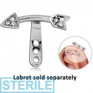 STERILE SURGICAL STEEL JEWELLED HELIX WRAP - ARROW PIERCING