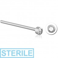 STERILE SURGICAL STEEL STRAIGHT JEWELLED NOSE STUD