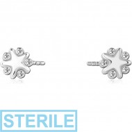 STERILE SURGICAL STEEL PUSH FIT JEWELLED ATTACHMENT FOR BIOFLEX INTERNAL NIPPLE SHIELD