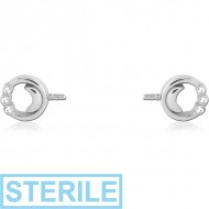 STERILE SURGICAL STEEL PUSH FIT JEWELLED ATTACHMENT FOR BIOFLEX INTERNAL NIPPLE SHIELD PIERCING