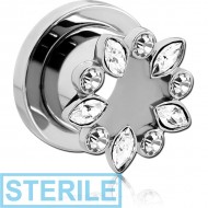 STERILE SURGICAL STEEL JEWELLED THREADED TUNNEL