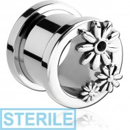 STERILE SURGICAL STEEL JEWELLED THREADED TUNNEL