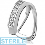 STERILE SURGICAL STEEL JEWELLED LIP CUFF