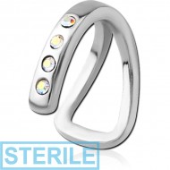 STERILE SURGICAL STEEL JEWELLED LIP CUFF PIERCING