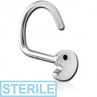 STERILE SURGICAL STEEL LARGE CURVE NOSE STUD - PACMAN