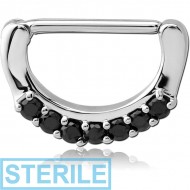STERILE SURGICAL STEEL JEWELLED NIPPLE CLICKER PIERCING