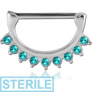 STERILE SURGICAL STEEL JEWELLED NIPPLE CLICKER PIERCING