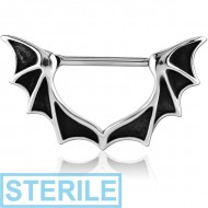 STERILE SURGICAL STEEL NIPPLE CLICKER - BAT WINGS PIERCING