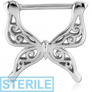 STERILE SURGICAL STEEL NIPPLE CLICKER - BUTTERFLY PIERCING