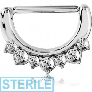 STERILE SURGICAL STEEL JEWELLED NIPPLE CLICKER
