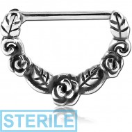 STERILE SURGICAL STEEL NIPPLE CLICKER - ROSES PIERCING