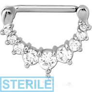 STERILE SURGICAL STEEL JEWELLED NIPPLE CLICKER