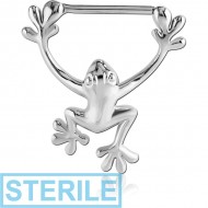 STERILE SURGICAL STEEL NIPPLE CLICKER - FROG PIERCING