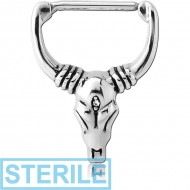 STERILE SURGICAL STEEL JEWELLED NIPPLE CLICKER - BUFFALO PIERCING