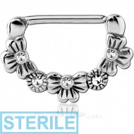 STERILE SURGICAL STEEL JEWELLED NIPPLE CLICKER PIERCING