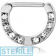 STERILE SURGICAL STEEL JEWELLED NIPPLE CLICKER