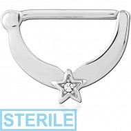 STERILE SURGICAL STEEL JEWELLED NIPPLE CLICKER PIERCING