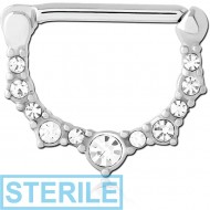 STERILE SURGICAL STEEL JEWELLED NIPPLE CLICKER