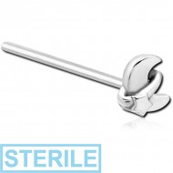 STERILE SURGICAL STEEL STRAIGHT NOSE STUD - ANNULAR ECLIPSE AND STAR