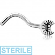 STERILE SURGICAL STEEL CURVED NOSE STUD - CRESCENT PIERCING