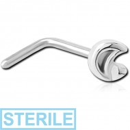 STERILE SURGICAL STEEL 90 DEGREE NOSE STUD