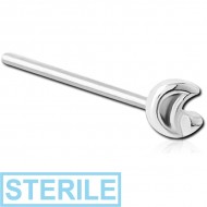 STERILE SURGICAL STEEL STRAIGHT NOSE STUD