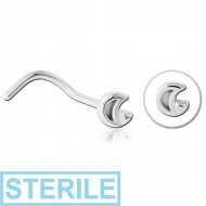 STERILE SURGICAL STEEL CURVED NOSE STUD PIERCING