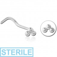 STERILE SURGICAL STEEL CURVED NOSE STUD PIERCING