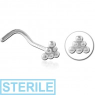 STERILE SURGICAL STEEL CURVED NOSE STUD PIERCING