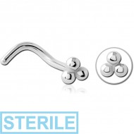 STERILE SURGICAL STEEL CURVED NOSE STUD PIERCING